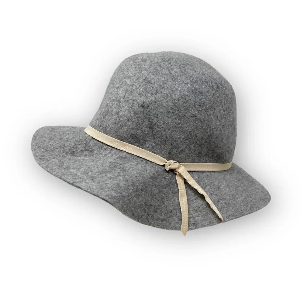 Old Navy Round Crown Gray Wool Floppy Hat Women’s Small/Medium